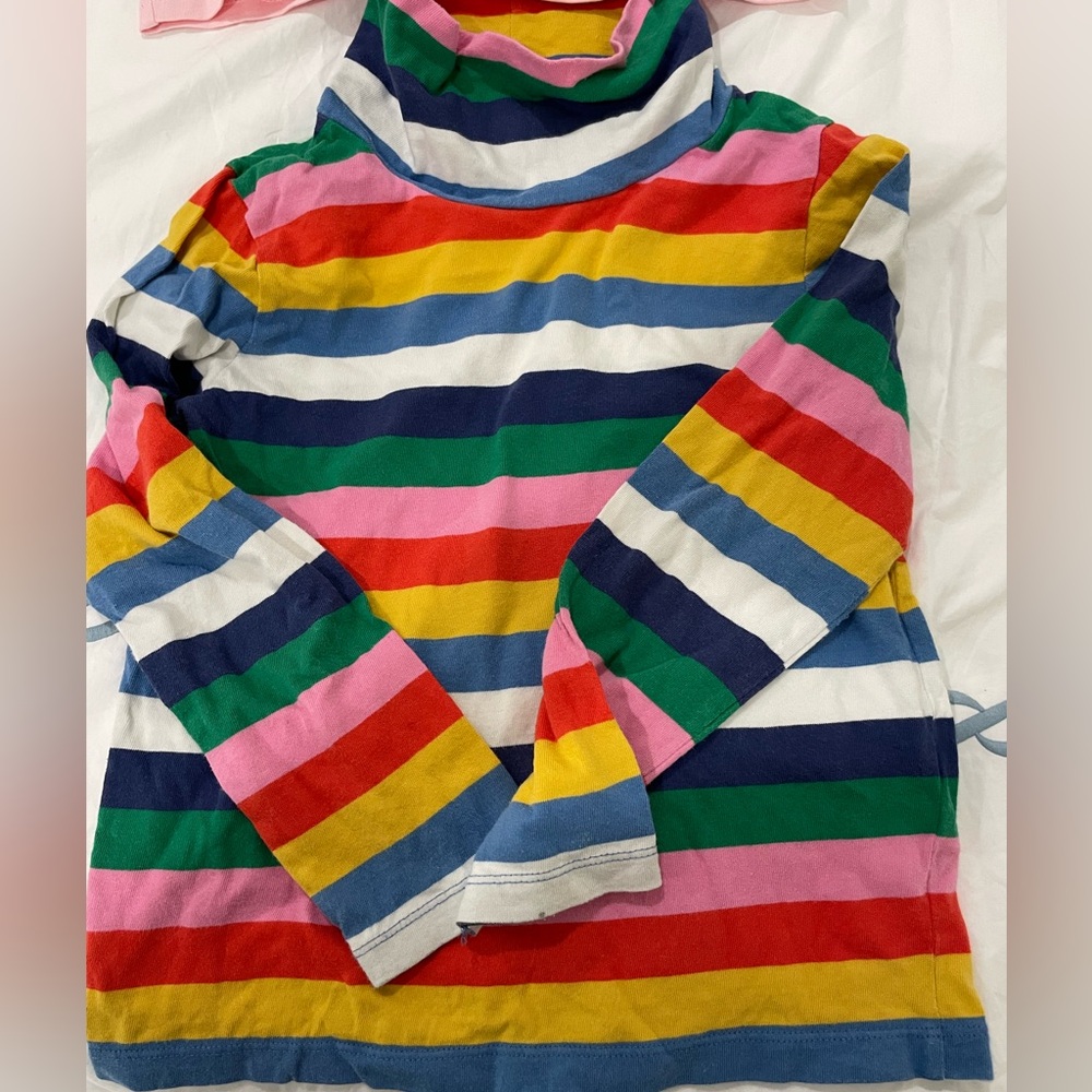 Colorful Striped Turtleneck Top